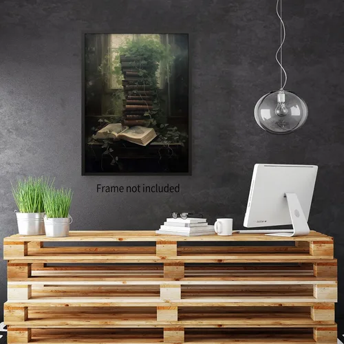 Miniatura 4 de Póster de libro gótico de academia oscura vintage de mediados de siglo, arte de pared de lienzo victoriano de estilo bohemio, impresiones estéticas