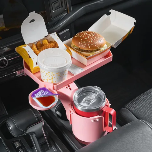 Miniatura 7 de JoyTutus - Expansor de portavasos para coche, bandeja fijable para tazas de automóvil con rotación de 360°, soporte grande para tazas que adapta