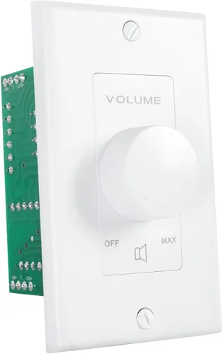 Miniatura 2 de Rockville VOL850 Controlador de volumen estéreo de pared de 50 W x2, 8 ohmios, perilla giratoria de 11 pasos, atenuación de 20 Hz-20 kHz, atenuación