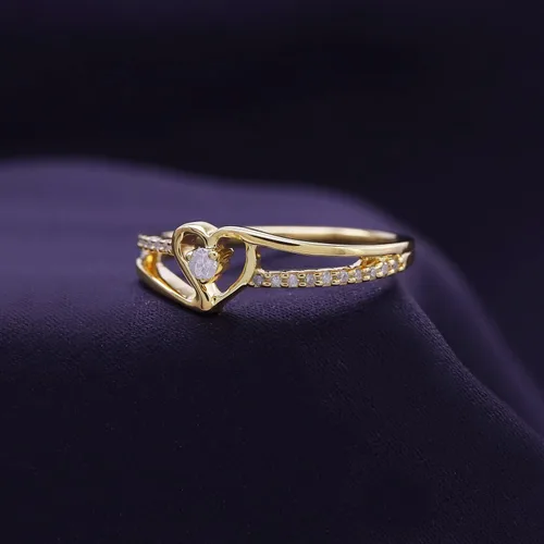 Miniatura 3 de Bypass - Anillo de promesa de corazón para mujer, 110 quilates, moissanita redonda, anillo de diamantes naturales o cultivados en laboratorio
