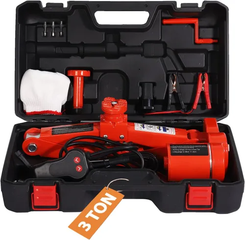 TYAYT Coche eléctrico de 3 toneladas 12V Scissor Jack para Sedán, SUV y reemplazo de neumáticos