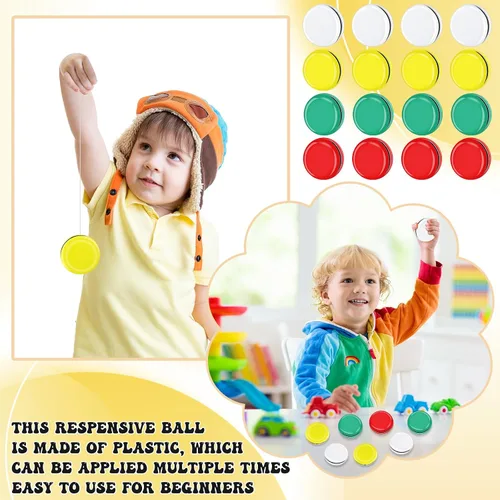 Miniatura 5 de Lenwen - 50 piezas de Yoyos a granel de metal para principiantes con diseños coloridos para adultos, regalos de fiesta de cumpleaños, rellenos
