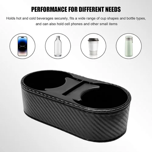 Miniatura 3 de Portavasos para automóvil, soporte doble para bebidas, organizador de consola central multifuncional, 3 x 7 x 2 pulgadas, organizador de bebidas