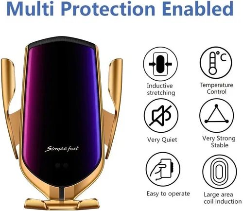 Miniatura 3 de Sujeción automática 10W Cargador inalámbrico para coche Soporte de teléfono de ventilación de aire para iPhone 13 Huawei Samsung Xiaomi Soporte