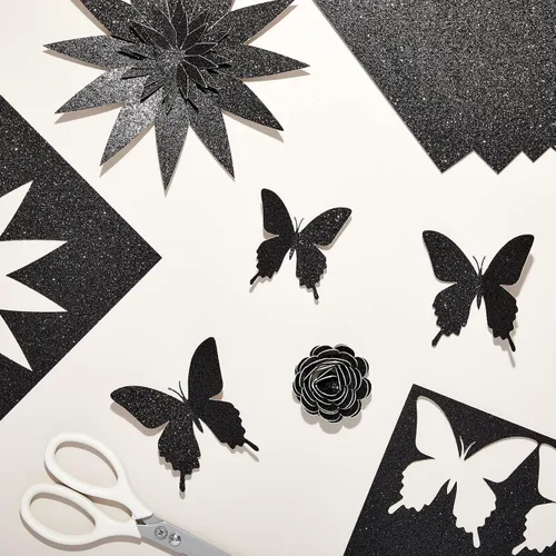 Miniatura 2 de Bright Creations Papel de cartulina negra con purpurina – Acabado brillante para álbumes de recortes y papel de manualidades – Cartulina negra