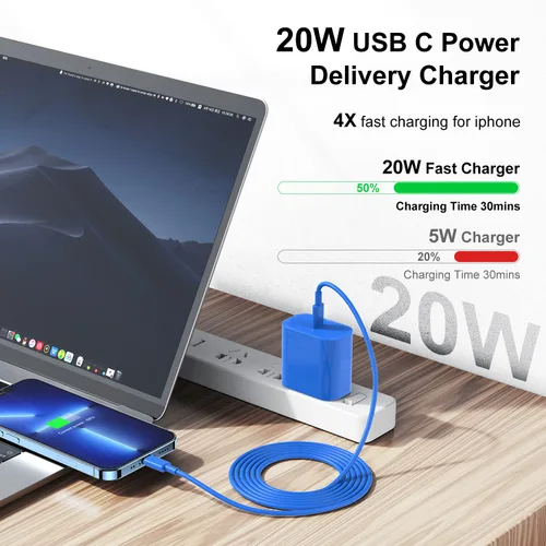 Miniatura 2 de Cargador rápido para iPhone, cable Lightning de carga rápida de 10 pies, para iPhone 14, 13, 12 Pro Max, cargador de carga rápida con bloque