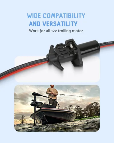 Miniatura 5 de Enchufe de motor de arrastre, enchufe y receptáculo de motor de arrastre de 12 V para Minn Kota, motor de arrastre impermeable de conexión rápida