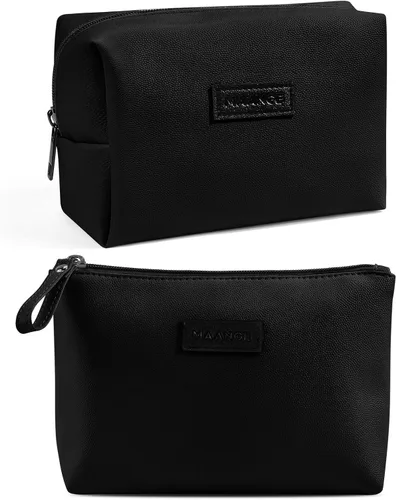 Bolsas de cosméticos para mujer, pequeña bolsa de maquillaje para bolso, bolsa de maquillaje de cuero PU, bolsa de maquillaje de viaje con