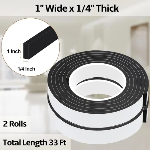 Miniatura 2 de Cinta de sellado de espuma EVA, 1 pulgada de ancho x 1/4 pulgada de grosor, cinta adhesiva para puertas y ventanas, bloqueador de corrientes
