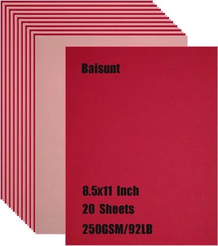 Miniatura 20 de Baisunt 20 hojas de cartulina negra de 250 g/m²/92 lb, papel grueso en blanco para proyectos de arte DIY, álbum de recortes, elaboración de tarjetas