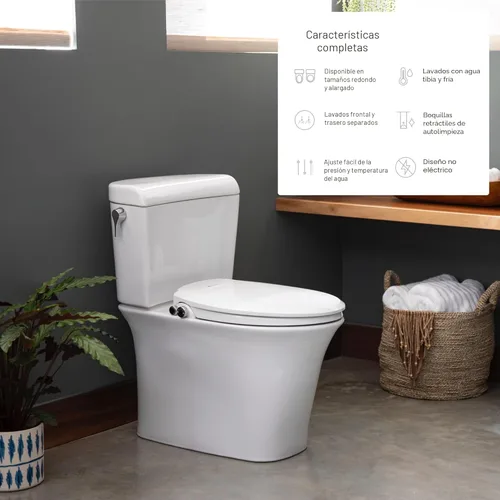 Miniatura 5 de Brondell Swash - Asiento de inodoro con bidé, no eléctrico, doble temperatura, se adapta a inodoros redondos, color blanco, sistema de boquilla