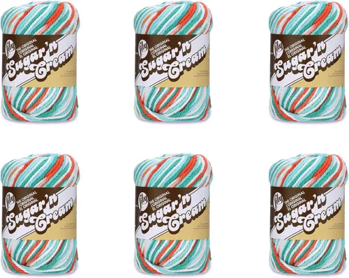 Miniatura 26 de Lily Sugar'N Cream - Ovillo de camuflaje rosa de gran tamaño, paquete de 6 unidades de 3.00 oz/3 onzas, algodón, 4 medianos (peinado), 150 yardas