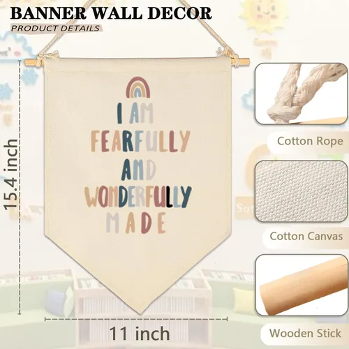 Miniatura 6 de Letrero de banderín de las Escrituras, regalo para bebés, recién nacidos, niños y niñas, versículos bíblicos cristianos, decoración de pared, regalo