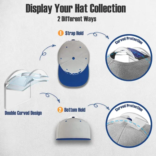 Miniatura 4 de Percheros para sombreros de pared, fuertes soportes adhesivos para sombreros, organizador para gorras sin perforación, paquete de 20 ganchos
