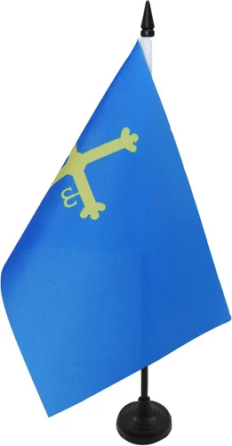Miniatura 46 de Bandera de mesa de Andalucía 4'' x 6'' - Bandera de escritorio de la región española de Andalucía 5.9 x 3.9 in - Barra y base de plástico negro - AZ