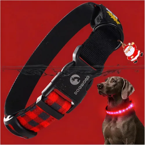 Miniatura 10 de DOGWONG Collar de perro con luz LED para Halloween, recargable e impermeable, collares de perro iluminados para otoño para caminar por la noche
