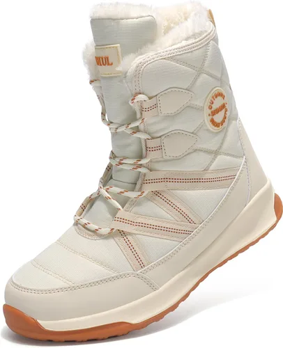 Miniatura 7 de TSIODFO Botas de moda para mujer, de invierno, impermeables, para exteriores, de cuero, color rosa dulce