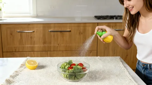 Miniatura 9 de Paquete de 2 pulverizadores de jugo de limón, jugo de naranja manual en aerosol cítrico para sabor fresco, exprimidor de limón para ensalada