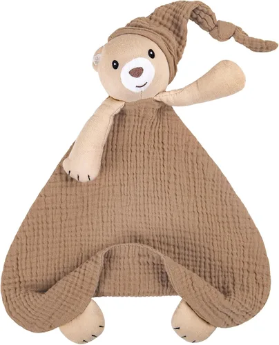 lulumoon Manta de seguridad de oso para bebés: muselina agradable para la piel, ideal para viajes y guarderías, regalo para recién nacidos para baby