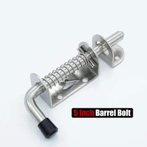 Miniatura 4 de JQK pasador de pestillo con resorte, perno de barril de acero inoxidable 304 engrosado de 2 mm para cerradura de puerta, acabado cepillado de 5 Negro
