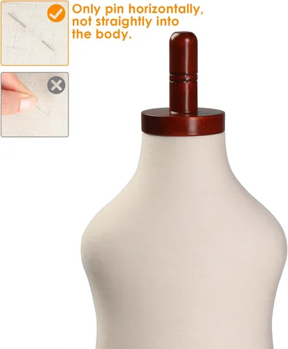 Miniatura 4 de Bonnlo Forma de Vestido Infantil Mejorada, 2-3 Años, 3-4 Años, Torso de Maniquí para Niños Pequeños con Soporte Ajustable de Madera y Goma