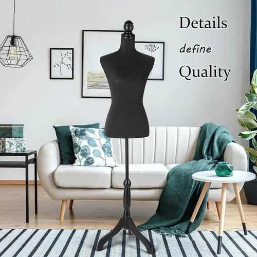 Miniatura 7 de HOMBOUR Cuerpo de maniquí femenino, torso de maniquí de costura, forma de vestido ajustable de 52 a 67 pulgadas de altura con soporte de trípode