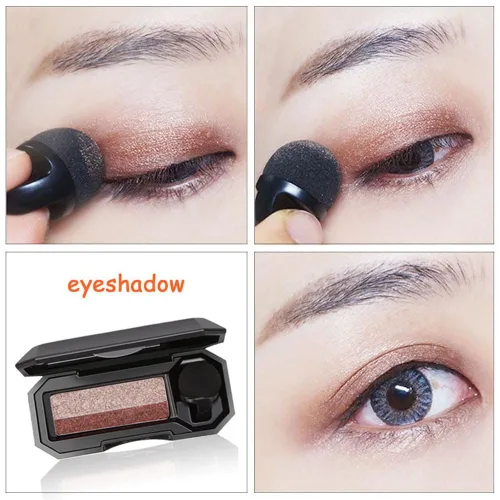 Miniatura 6 de Sombra de ojos perfecta de doble color, maquillaje de sombra de ojos perezosa de dos tonos, altamente pigmentada con exquisitas purpurina