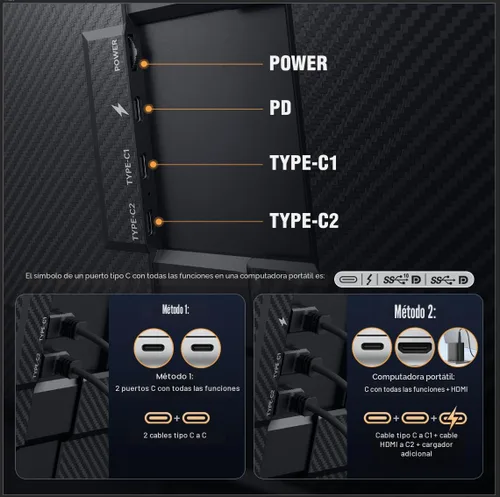 Miniatura 5 de APILDELLA Extensor de pantalla para laptop de 14 pulgadas, monitor dual FHD 1080P IPS de viaje, monitor portátil de rotación de 226° para portátiles