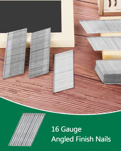 Miniatura 3 de meite Clavos de acabado en ángulo de calibre 16 de 20 grados, galvanizados a prueba de óxido de 1-1/2 pulgadas, para clavadora de acabado eléctrico