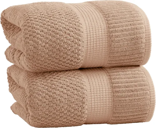 Miniatura 13 de NY Loft Juego de 4 toallas de baño 100% algodón, supersuaves y absorbentes, de secado rápido, 30 x 52 pulgadas, algodón texturizado y duradero