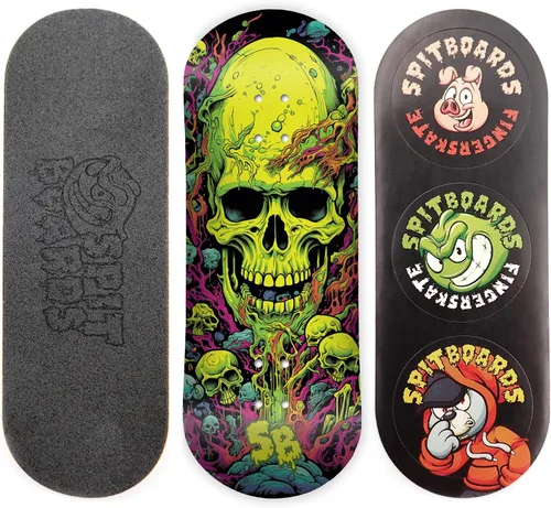 Miniatura 12 de SPITBOARDS® Tabla de Diapasón de 34 mm - Madera Real (5 Capas) Forma Clásica de Popsicle Street - Tamaño: 34 x 96 mm - Tabla Gráfica Única
