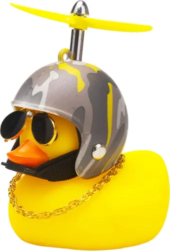 Miniatura 12 de wonuu Decoración de pato de goma para automóvil, lindo pato amarillo con hélice (piña-Y)