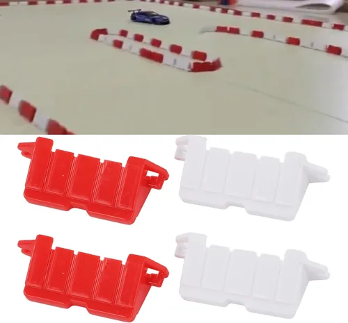 Miniatura 4 de Dilwe Barrera de pista de carreras a control remoto, 120 piezas de plástico universal RC coche DIY pista de carreras barrera carretera control
