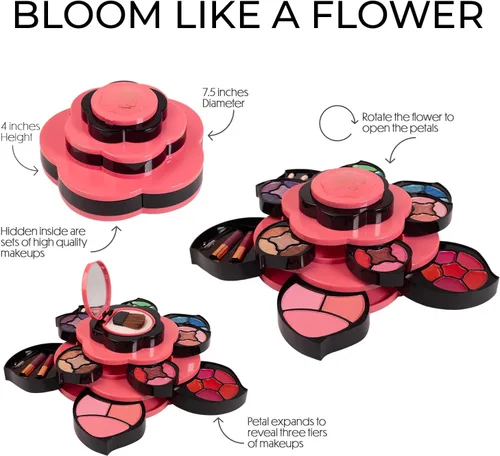 Miniatura 3 de Toysical Kit de maquillaje para adolescentes, juego de regalo de paleta de flores para adolescentes y mujeres, maquillaje para niñas de 10 a 12