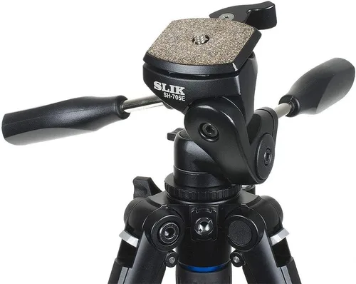 Miniatura 9 de SLIK Pro AL-324DX w/SH-705E Cabezal panorámico de 3 vías para cámaras sin espejo/DSLR Sony Nikon Canon Fuji y más - Negro (613-358)