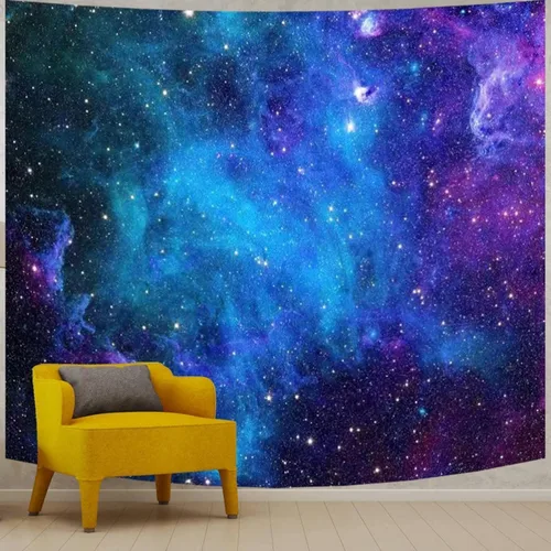Miniatura 13 de Tapiz de galaxia con luz negra para dormitorio, espacio estético, cielo estrellado, estrellas, universo, telón de fondo, póster de luz negra