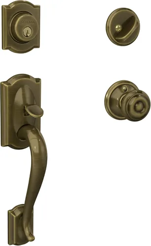 Miniatura 21 de Schlage F60 V CAM 716 ACC - Juego de manijas para puerta de entrada con manija Accent, diseño Camelot, cerradura de entrada con llave de lado único
