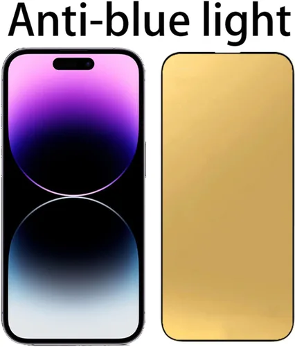 Miniatura 12 de Película protectora de pantalla de espejo de vidrio templado antiazul para iPhone 14 Pro Max, 6.7 pulgadas, dureza 9H, antiarañazos, cubierta