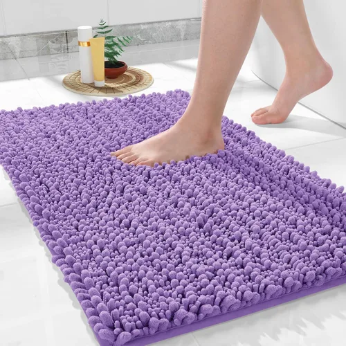 Miniatura 152 de Yimobra Alfombras de Baño Antideslizantes Lavables - Alfombra de Baño de Chenilla Ultra Suave Absorbente, Alfombra Peluda de Secado Rápido para Negro