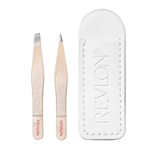 Miniatura 2 de Juego de mini pinzas Revlon Designer Series, kit de herramientas para depilación con puntas oblicuas y en punta, fabricadas en acero inoxidable
