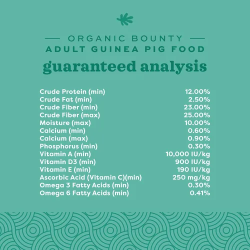 Miniatura 8 de Oxbow Organic Bounty - Alimento para conejillo de indias adulto, pellets orgánicos de conejillo de indias hechos con heno Timothy, vitamina C