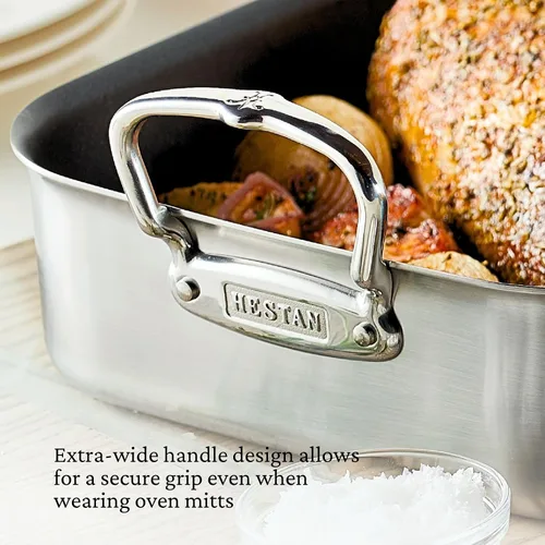 Miniatura 4 de Hestan Provisiones: sartén antiadherente con revestimiento clásico de 14.5 pulgadas con estante de acero inoxidable