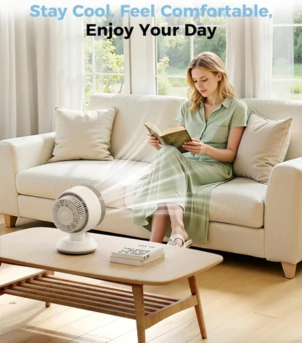 Miniatura 5 de Combo de calentador y ventilador para uso en interiores, ventilador portátil 2 en 1 de calefacción y refrigeración de escritorio de 1500 W