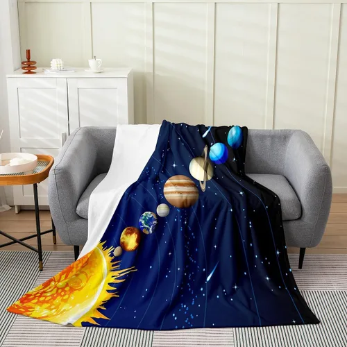 Miniatura 26 de Erosebridal Manta de hojas para niños, niñas y hombres, manta de forro polar colorida, manta de cama de hojas de mandala bohemio, 30 x 40 pulgadas