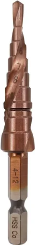 Miniatura 10 de Broca escalonada de cobalto M35 de 0.118-0.472 in (9 escalones), 5% HSS Co de alta velocidad de acero de alta velocidad con vástago hexagonal de 1/4