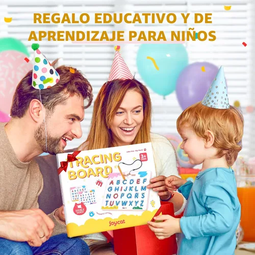 Miniatura 9 de JoyCat Tabla magnética de seguimiento de letras, imanes ABC de doble cara 2 en 1 para niños de 3 a 5 años, práctica de escritura de letras