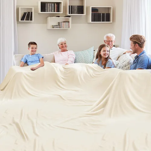 Miniatura 13 de Edenleaf Manta de gran tamaño de 120 x 120 pulgadas, compañera gigante para cama, sofá, viajes y campamento, manta suave extra grande que se adapta