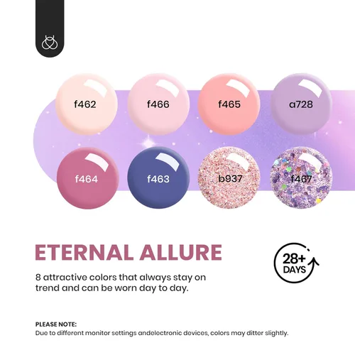 Miniatura 2 de Kit de esmalte de uñas de gel Beetles con luz UV, kit inicial de esmalte de gel semipermanente, lámpara LED de uñas en tonos gris, morado, malva