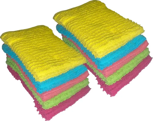 Paquete de 10 paños de limpieza de cocina 100% algodón, súper absorbente, lavable a máquina, multiusos para el hogar, tamaño de la cocina: 12 x 12