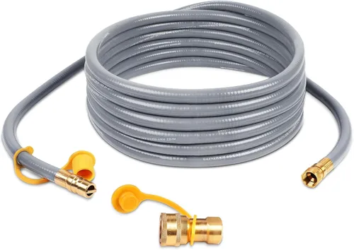 Miniatura 9 de GASPRO Manguera de gas natural de 1/2 pulgada de diámetro interior, manguera de gas natural de baja presión con conexión rápida, para Weber